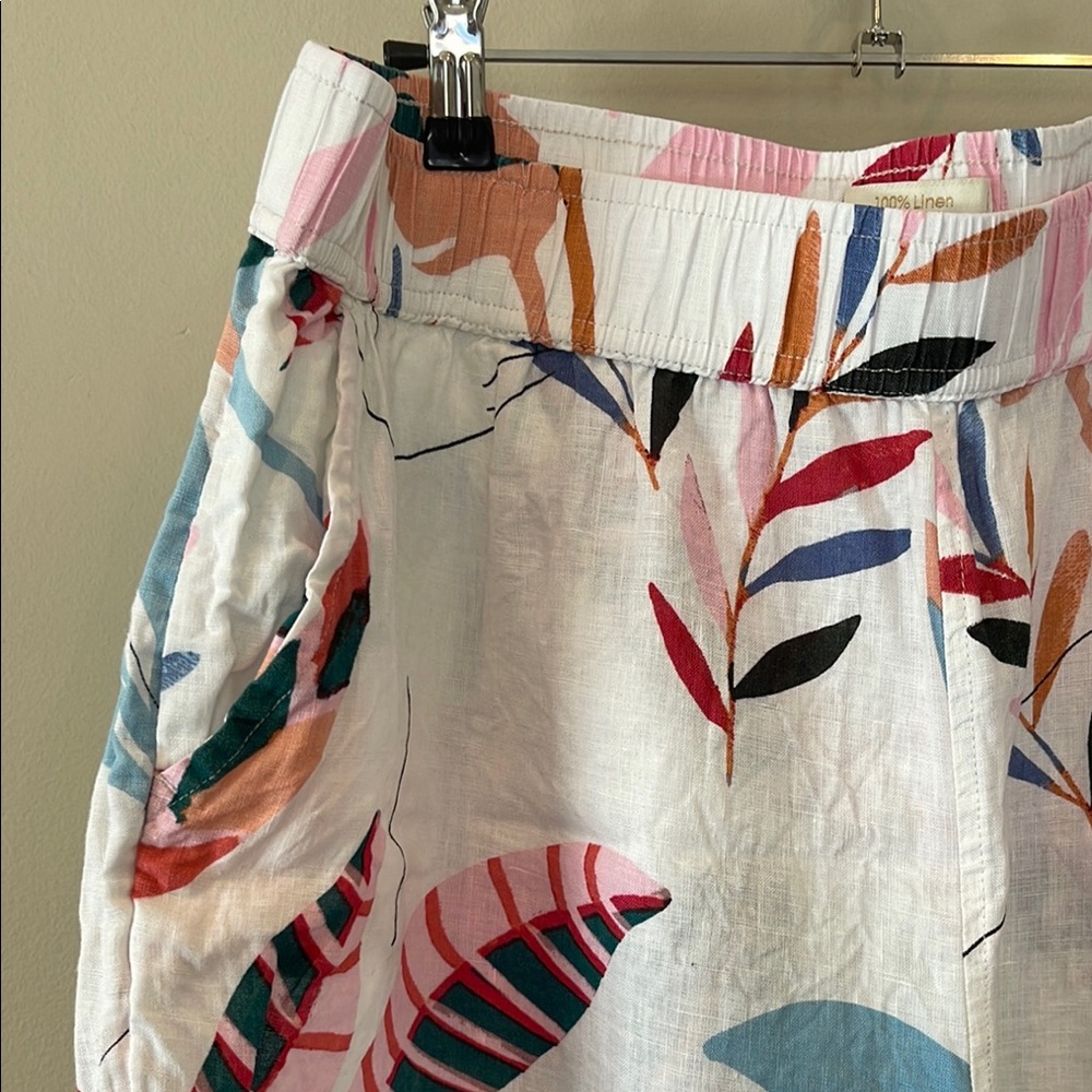 100% Linen Wide Leg Pants, Cynthia Rowley Multicolor - Picture 6 of 10